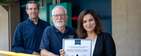 Andrew Kane, Frank Tompa, Besat Kassaie in DC with DocEng'25 best paper certificate