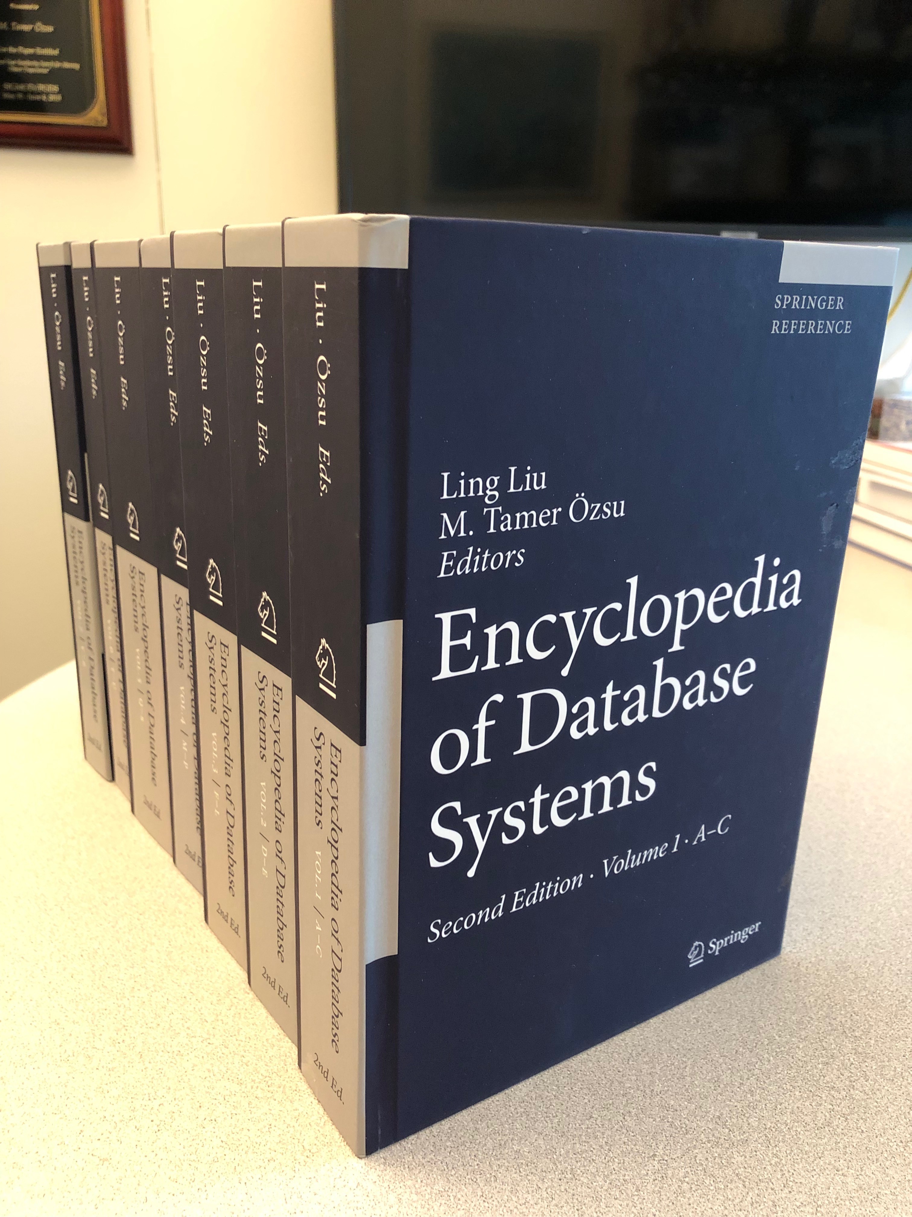 Cover of the Encyclopedia of Database Systems, 2nd edition