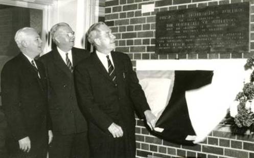 President Hagey, Ira Needes and EWR Steachie at the opening of the Physics and Mathematics building.  It is doubtful that they could have anticipated the dramatic growth of computing at Waterloo or of the University's unique Faculty of Mathematics.