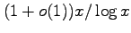 $ (1+o(1))x/\log x$