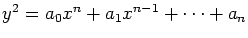 $y^2=a_0x^n+a_1x^{n-1}+\cdots+a_n$