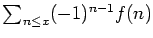 $\sum_{n\le x} (-1)^{n-1} f(n)$