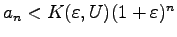 $a_n < K(\varepsilon ,U)
(1+\varepsilon )^n$