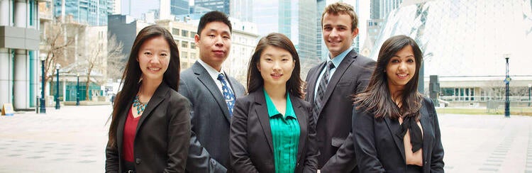 Five students dressed professionally in Toronto