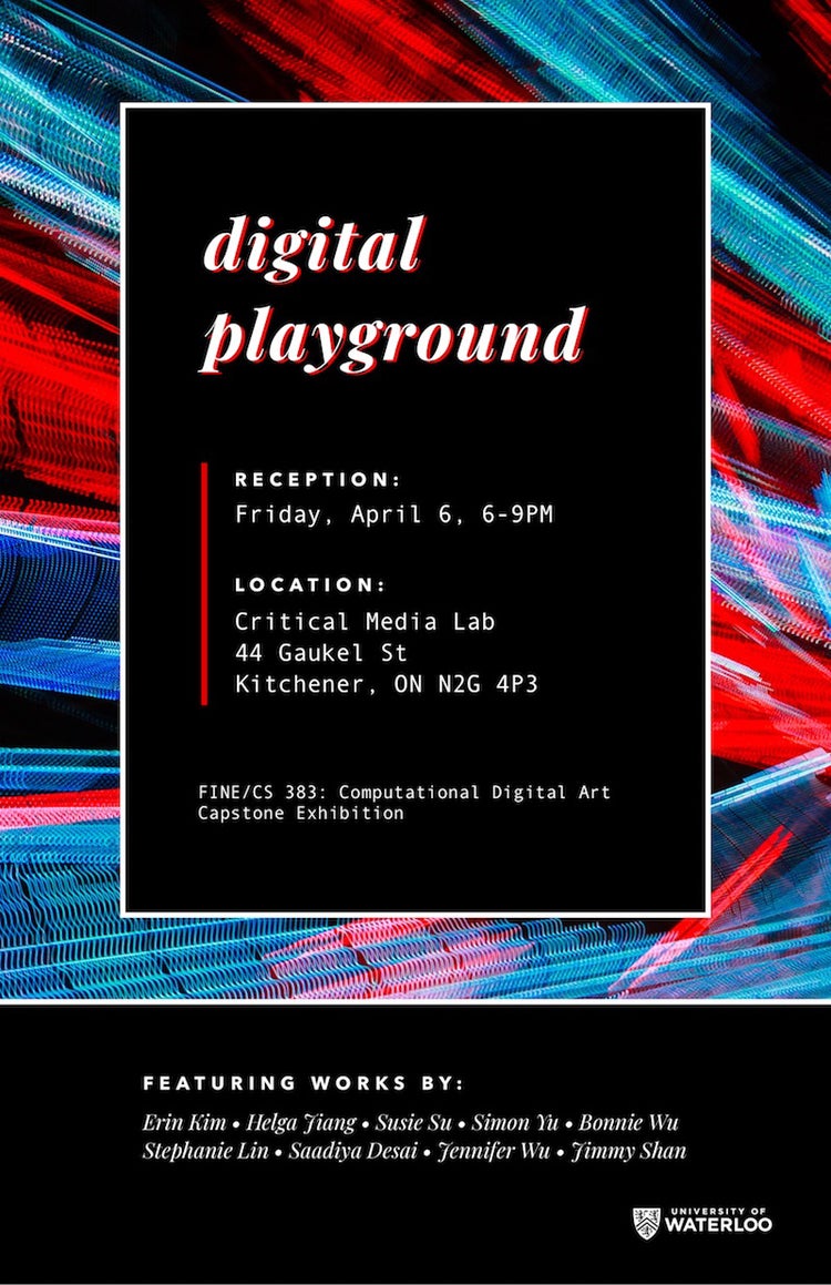 poster of the digital playground computational digital art capstone exhibition