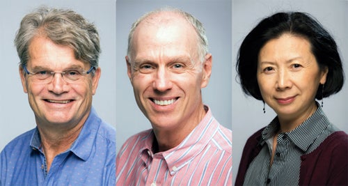 Cheriton School of Computer Science Professors George Labahn, Peter Forsyth and Yuying Li