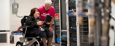 Profssor Martin Karsten and Peter Cai in sever room