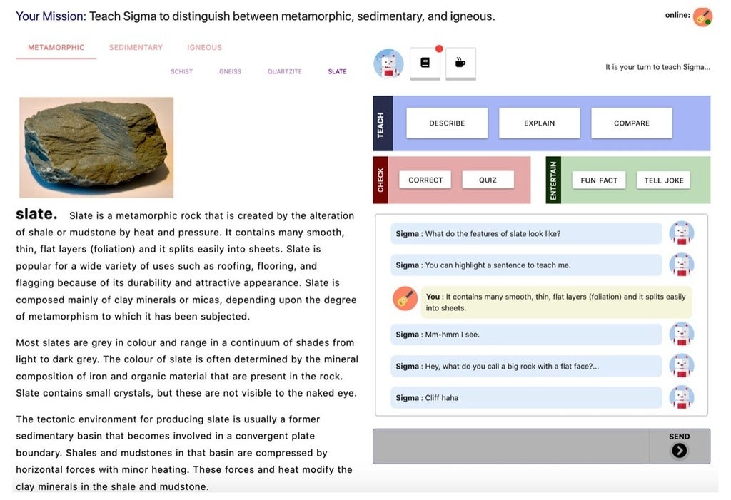 image depicting Curiosity Notebook’s teaching interface