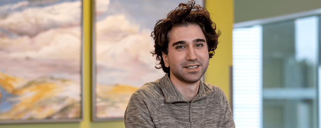 Rastin posing in Campus Wellness