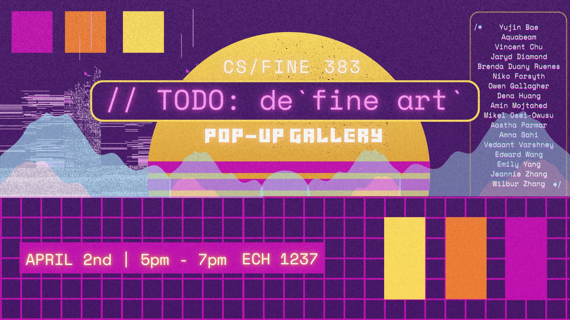 graphic advertising CS 383 / FINE 383 computational art exhibit