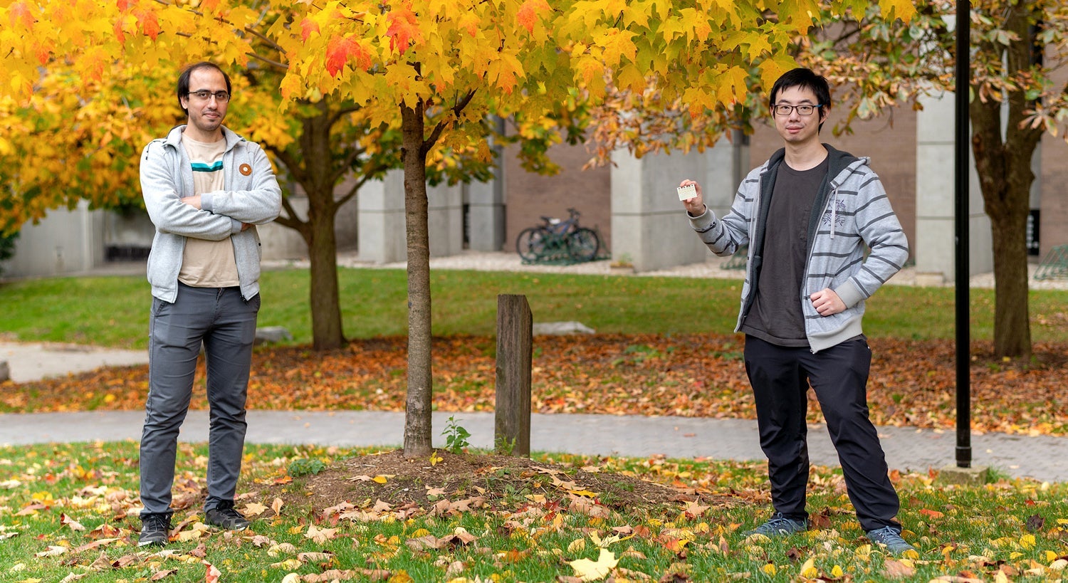 photo of postdoc researcher Mohammad Mazaheri and master’s student Alex Chen