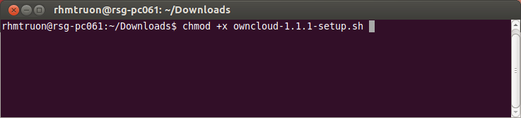chmod +x owncloud-1.1.1-setup.sh