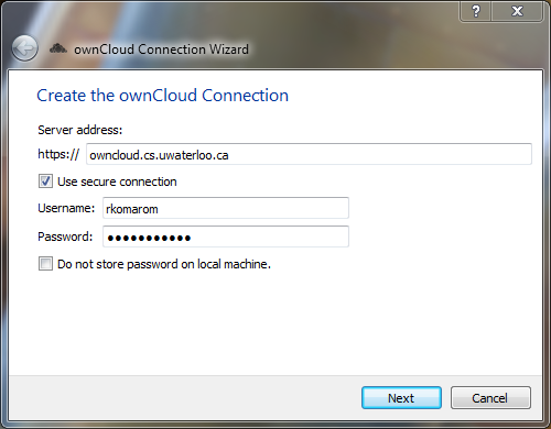 server URL: owncloud.cs.uwaterloo.ca