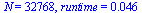N = 32768, runtime = 0.46e-1