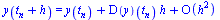y(`+`(t[n], h)) = series(`+`(y(t[n]), `*`((D(y))(t[n]), `*`(h)))+O(`^`(h, 2)),h,2)
