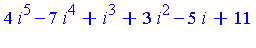4*i^5-7*i^4+i^3+3*i^2-5*i+11