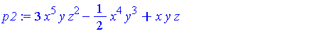 3*x^5*y*z^2-1/2*x^4*y^3+x*y*z+x^4*y^2*z^4-x^4*y^3*z^3-3/4*x^3*z^5+3/4*x^3*y*z^4+1/4*x^2*z^7-1/4*x^2*y*z^6-4/5*x*z^4+4/5*x*y*z^3