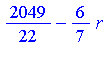 2049/22-6/7*r