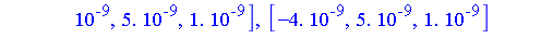 [0.49e-7, 0.21e-7, 0.15e-7], [0.21e-7-0.18e-7*I, 0.26e-7+0.4e-8*I, 0.15e-7+0.37e-8*I], [0.21e-7+0.18e-7*I, 0.26e-7-0.4e-8*I, 0.15e-7-0.37e-8*I], [-0.4e-8, 0.5e-8, 0.1e-8], [-0.4e-8, 0.5e-8, 0.1e-8], [...
