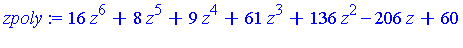 16*z^6+8*z^5+9*z^4+61*z^3+136*z^2-206*z+60