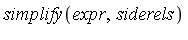 simplify(expr, siderels)