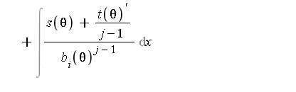 Int(r[i, j](theta)/b[i](theta)^j, x) = -t(theta)/((j-1)*b[i](theta)^(j-1))+Int((s(theta)+t(theta)^`'`/(j-1))/b[i](theta)^(j-1), x)