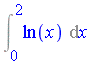 Int(ln(x), x = 0 .. 2)