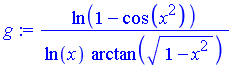 ln(1-cos(x^2))/(ln(x)*arctan((1-x^2)^(1/2)))