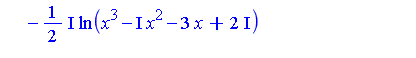 Int((x^4-3*x^2+6)/(x^6-5*x^4+5*x^2+4), x) = 1/2*I*ln(x^3+I*x^2-3*x-2*I)-1/2*I*ln(x^3-I*x^2-3*x+2*I)