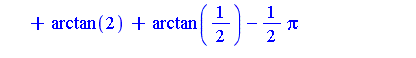 Int((x^4-3*x^2+6)/(x^6-5*x^4+5*x^2+4), x = 1 .. 2) = arctan(5)+arctan(8)+arctan(2)+arctan(1/2)-1/2*Pi