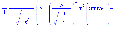1/4*b^(-v)*(b/(1/z^2)^(1/2))^v*Pi^2*(StruveH(-v, b/(1/z^2)^(1/2))-BesselY(-v, b/(1/z^2)^(1/2)))*sec(Pi*v)/(z^2*(1/z^2)^(1/2))