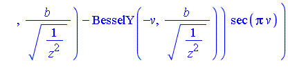 1/4*b^(-v)*(b/(1/z^2)^(1/2))^v*Pi^2*(StruveH(-v, b/(1/z^2)^(1/2))-BesselY(-v, b/(1/z^2)^(1/2)))*sec(Pi*v)/(z^2*(1/z^2)^(1/2))