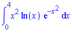 int(x^2*ln(x)*exp(-x^2), x = 0 .. 4)