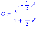 exp(v-1/2*v^2)/(1+1/2*exp(v))