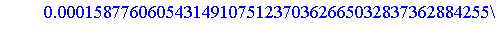 [0.15877606054314910751237036266503283736288425513060e-3, -0.47386157552545686895055017987048468405613599844976e-5, 0.146185587516268707710920713064402415368830373380e-6, -0.46204199238888121408794721...