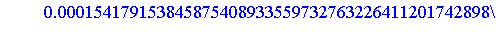 0.15417915384587540893355973276322641120174289846118e-3