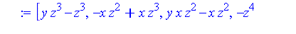 [y*z^3-z^3, -x*z^2+x*z^3, y*x*z^2-x*z^2, -z^4+x^2*z^2, x*y^2*z-x*y*z, -z^3+x^2*y*z, x^2*y^2-z^2, z^5-z^4]