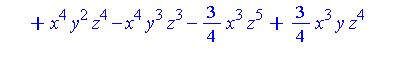 3*x^5*y*z^2-1/2*x^4*y^3+x*y*z+x^4*y^2*z^4-x^4*y^3*z^3-3/4*x^3*z^5+3/4*x^3*y*z^4+1/4*x^2*z^7-1/4*x^2*z^6*y-4/5*x*z^4+4/5*x*y*z^3