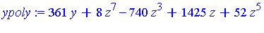 361*y+8*z^7-740*z^3+1425*z+52*z^5