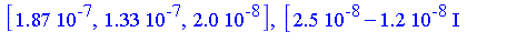 [0.187e-6, 0.133e-6, 0.20e-7], [0.25e-7-0.12e-7*I, 0.19e-7+0.10e-7*I, 0.12e-7+0.113e-7*I], [0.25e-7+0.12e-7*I, 0.19e-7-0.10e-7*I, 0.12e-7-0.113e-7*I], [-0.4e-8, 0.5e-8, 0.1e-8], [-0.4e-8, 0.5e-8, 0.1e...
