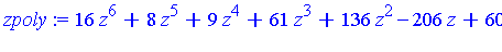 16*z^6+8*z^5+9*z^4+61*z^3+136*z^2-206*z+60