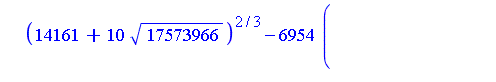 1/12+1/12*((-11*(14161+10*17573966^(1/2))^(1/3)+6*(14161+10*17573966^(1/2))^(2/3)-6954)/(14161+10*17573966^(1/2))^(1/3))^(1/2)+1/12*I*((22*(14161+10*17573966^(1/2))^(1/3)*((-11*(14161+10*17573966^(1/2...