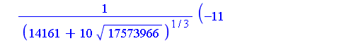 1/12+1/12*((-11*(14161+10*17573966^(1/2))^(1/3)+6*(14161+10*17573966^(1/2))^(2/3)-6954)/(14161+10*17573966^(1/2))^(1/3))^(1/2)+1/12*I*((22*(14161+10*17573966^(1/2))^(1/3)*((-11*(14161+10*17573966^(1/2...