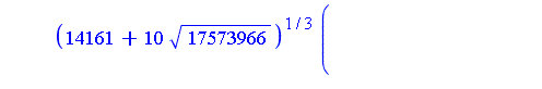 1/12+1/12*((-11*(14161+10*17573966^(1/2))^(1/3)+6*(14161+10*17573966^(1/2))^(2/3)-6954)/(14161+10*17573966^(1/2))^(1/3))^(1/2)+1/12*I*((22*(14161+10*17573966^(1/2))^(1/3)*((-11*(14161+10*17573966^(1/2...