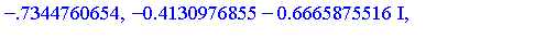 -.7344760654, -.4130976855-.6665875516*I, -.4130976855+.6665875516*I, .7803357182-1.266870993*I, .7803357182+1.266870993*I