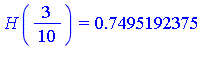 H(3/10) = .7495192375
