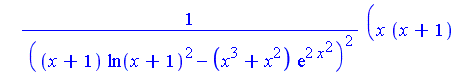 Int(x*(x+1)*((x^2*exp(2*x^2)-ln(x+1)^2)^2+2*x*exp(3*x^2)*(x-(2*x^3+2*x^2+x+1)*ln(x+1)))/((x+1)*ln(x+1)^2-(x^3+x^2)*exp(2*x^2))^2, x)