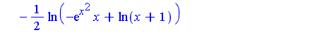 x-ln(x+1)+exp(x^2)*x*ln(x+1)/(x^2*exp(2*x^2)-ln(x+1)^2)-1/2*ln(-exp(x^2)*x+ln(x+1))+1/2*ln(exp(x^2)*x+ln(x+1))