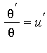 theta^`'`/theta = u^`'`
