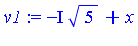 -I*5^(1/2)+x